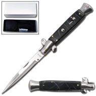 9.5" Black Pearl Switchblade Stiletto Automatic Knife