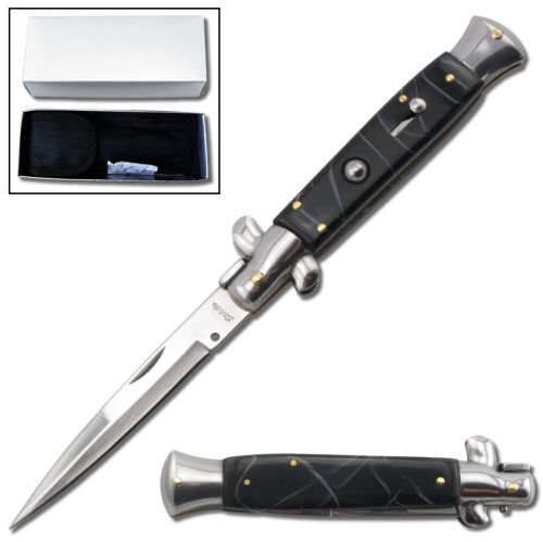 Best Value Black Pearl Milano Stiletto Automatic Knife (9.75" Overall)