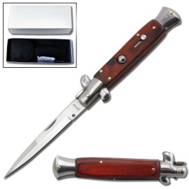 9.5" Rosewood Switchblade Stiletto Automatic Knife