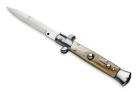 9" AB/SKM Brazilian Horn Italian Stiletto Automatic Knife Bayo