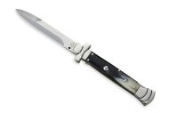 9" AGA Campolin Maltese Brazilian Cow Horn Stiletto Automatic Knife Bayonet
