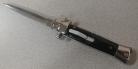 9 Inch Black Smoke D/A OTF Stiletto Automatic Knife Satin Dagger