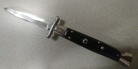 9" Black Swinguard Switchblade Stiletto Automatic Knife Kriss