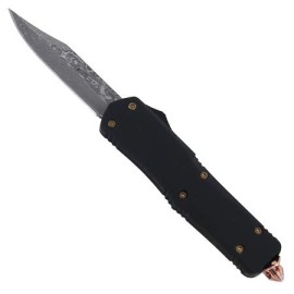 9" Black Switchblade D/A OTF Automatic Knife Damascus Drop Point