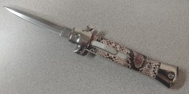 9 Inch Bull Snake D/A OTF Stiletto Automatic Knife Satin Dagger