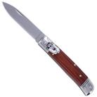 8" Classic Wood Leverlock Automatic Knife Flat Grind Drop Point