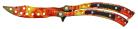 9.5" Curved Butterfly Knife Trainer Fire Red Practice