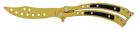 9.5" Curved Butterfly Knife Trainer Gold Practice