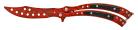 9.5" Curved Butterfly Knife Trainer Red Fish Eye