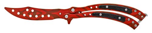 9.5" Curved Butterfly Knife Trainer Red Fish Eye