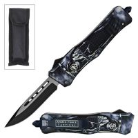 9" Grim Reaper Ghost Tactical D/A OTF Pocket Knife Drop Point Blade