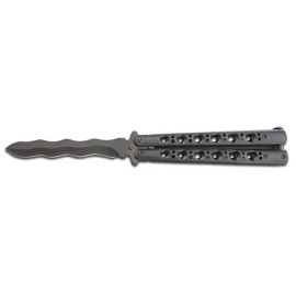 9 Inch Balisong Black Butterfly Knife Kriss