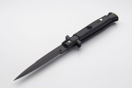 9 Inch Black Tactical Italian Automatic Stiletto Knife Bayo
