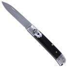 8 Inch Classic Black ABS Leverlock Automatic Knife Flat Grind Drop Point