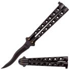 9 Inch Balisong Kriss Butterfly Knife Black