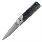 9" Lever Lock Black Wood Automatic Knife D2 Dagger