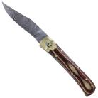 9" Leverlock Damascus Outlaw Automatic Knife File Work