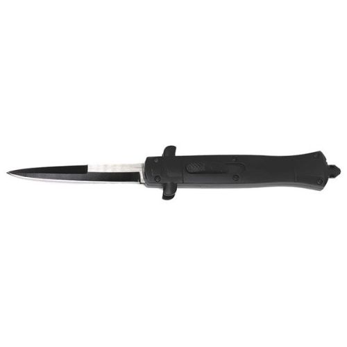9" Mago Black Aluminum D/A OTF Stiletto Automatic Knife Two Tone Bayonet