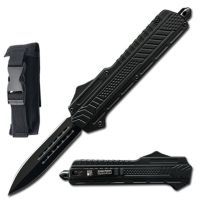 9" Midnight OPS Military OTF Dual Action Automatic Knife Black Dagger Blade