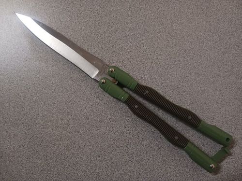 9" OD Green Heavy Weight Butterfly Knife