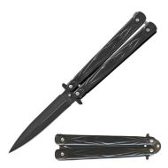 9" Overall Length Black Butterfly Sudden Fatality Tribal Knife