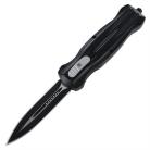 9" Sleek Black D/A OTF Automatic Knife Black Dagger