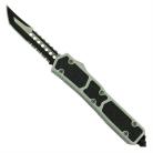 Cobra Grip Silver D/A OTF Automatic Knife Black Clip Point Serrated