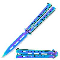 9" Rainbow Draco Balisong Dagger Blade Butterfly Knife