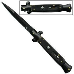 9.5" Best Black Tactical Stiletto Automatic Knife