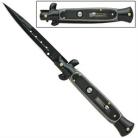 9.5" Black Whitewall Switchblade Stiletto Automatic Knife