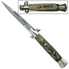 9.5" Switchblade Stiletto Silver Agate Knife a155l