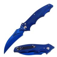 9.5" Open Blue Automatic Switch Blade Bat Knife