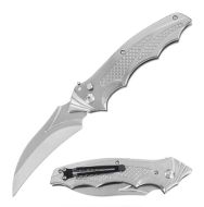 9.5" Open Silver Automatic Switch Blade Bat Knife