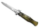 A.G.A Campolin Black Widow Brazilian Cow Horn File Work Italian Stiletto Automatic Knife