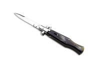 A.G.A Campolin Black Widow Brazilian Cow Horn Full Handle Italian Stiletto Automatic Knife