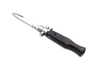 A.G.A Campolin Black Widow Ebony Wood Full Handle Italian Stiletto Automatic Knife