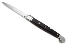 A.G.A. Campolin 12" Ebano Wood Italian Sicilian Fighting Automatic Knife