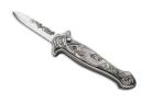 A.G.A. Campolin Silver Viper Plated Italian Stiletto Automatic Knife