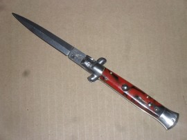 AB 9 Inch Armando Beltrame Coltellerie Stiletto Automatic Knife Red Marble Dagger