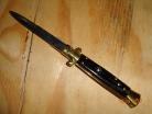 AB 9" Dark Horn Stiletto Automatic Knife Brass Bayo