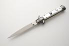 AB 9" Imitation Pearl Italian Stiletto Automatic Knife Flat Grind