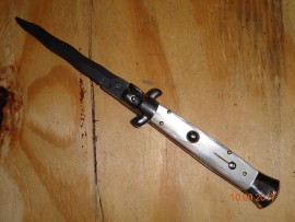 AB 9 Inch White Pearl Stiletto Automatic Knife Kriss