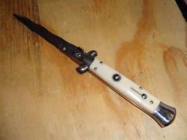 AB 9 Inch Italian Stiletto Imitation Ivory Automatic Knife Kriss