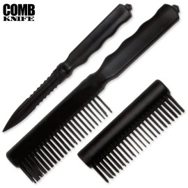 ABS Black Hidden Concealed Comb Knife