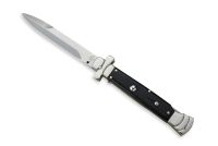 AGA Campolin 9" Maltese Cross Stiletto Automatic Knife Ebony Wood Bayo