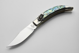 AGA Campolin Diana Abalone Italian Leverlock Automatic Knife