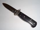 AGA Campolin Piccolo Ebony Wood Stiletto Automatic Knife Dagger