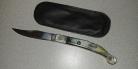 AGA Campolin Sahara Lock Back Stiletto Automatic Knife Brazilian Horn