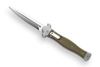 AGA Campolin Zero G-10 Green Leverlock Automatic Knife Satin Dagger