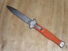 AGA Campolin Zero Leverlock Automatic Knife Orange Bayo Stone Wash